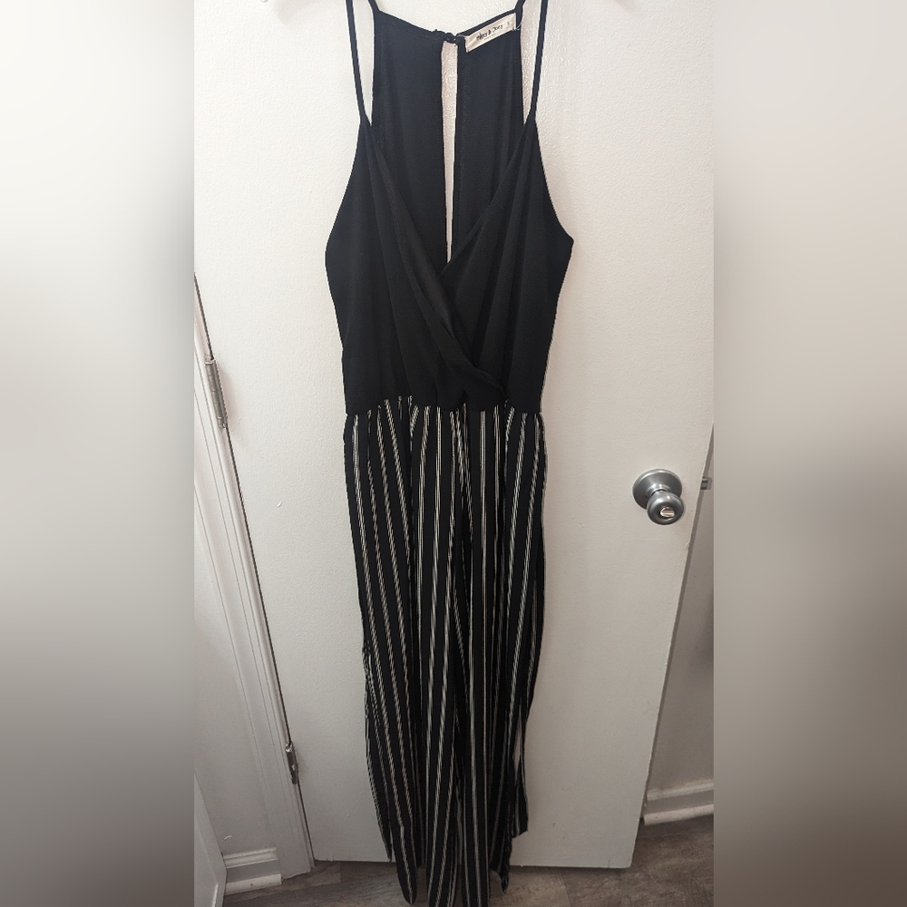 Black stripped jumpsuit